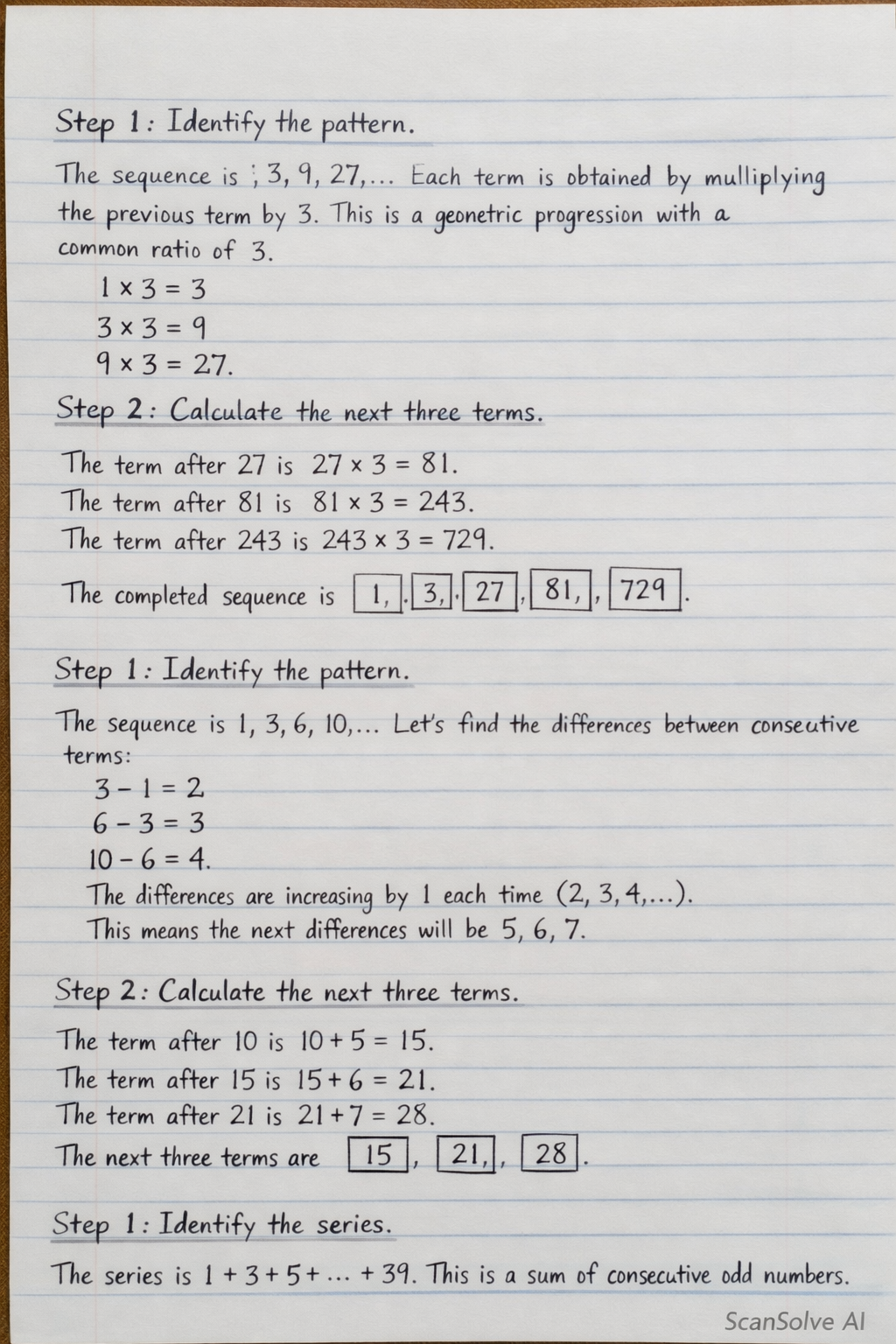 Handwritten step-by-step solution preview