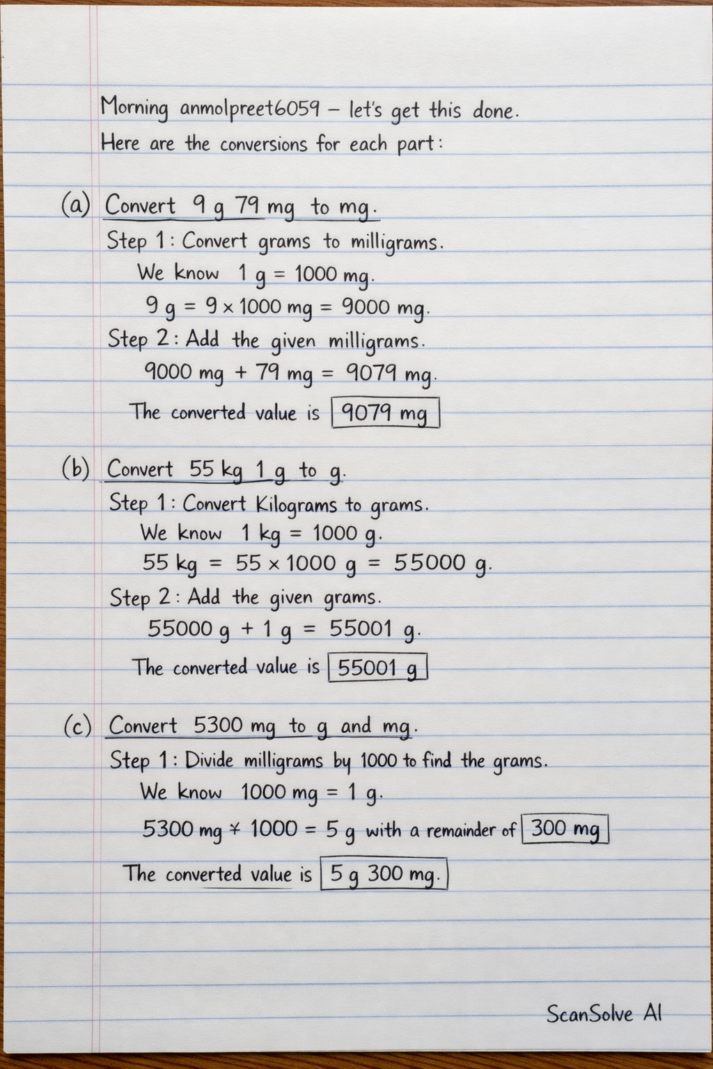Handwritten step-by-step solution preview
