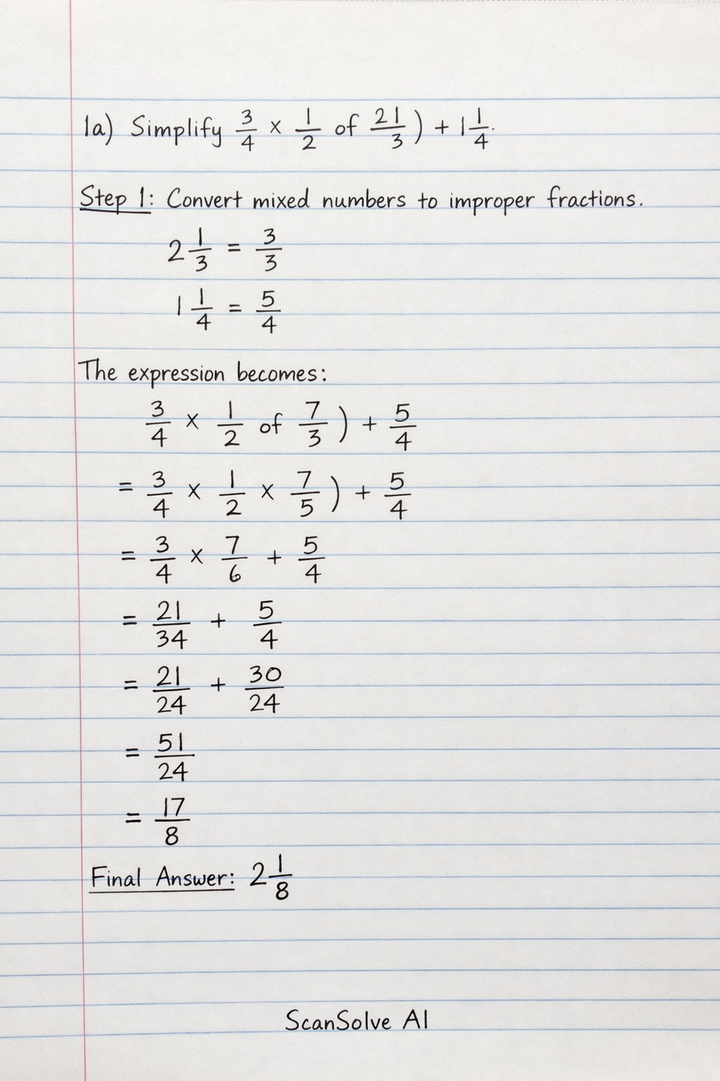 Handwritten step-by-step solution preview