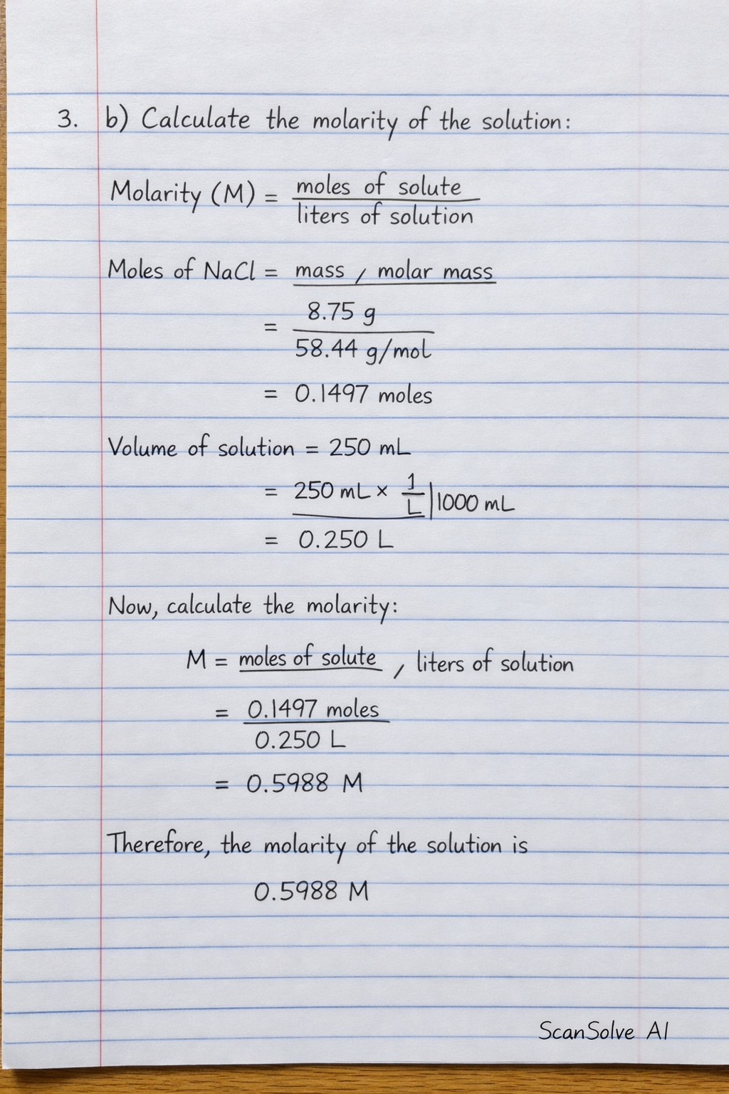 Handwritten step-by-step solution preview