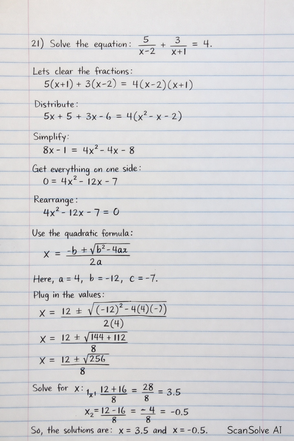 Handwritten step-by-step solution preview