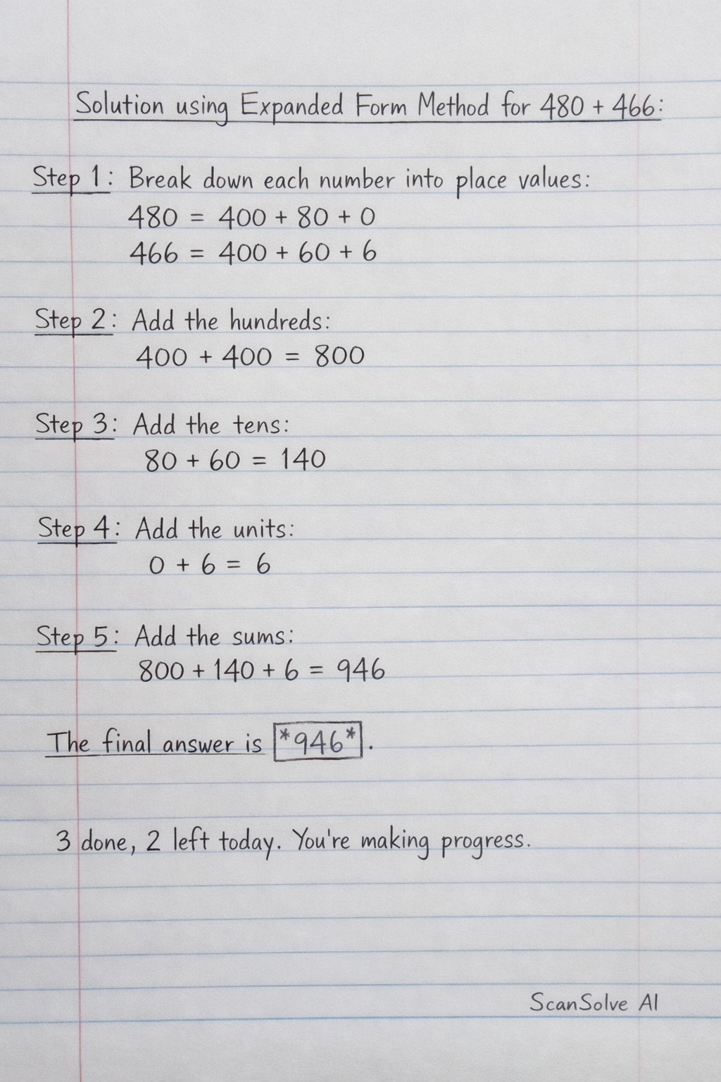 Handwritten step-by-step solution preview