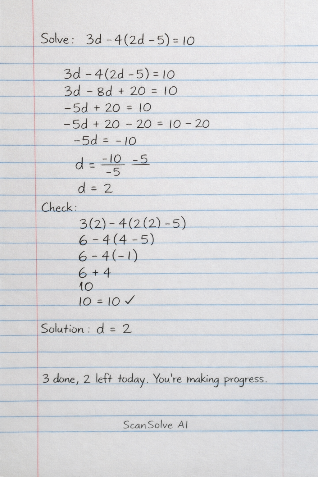Handwritten step-by-step solution preview