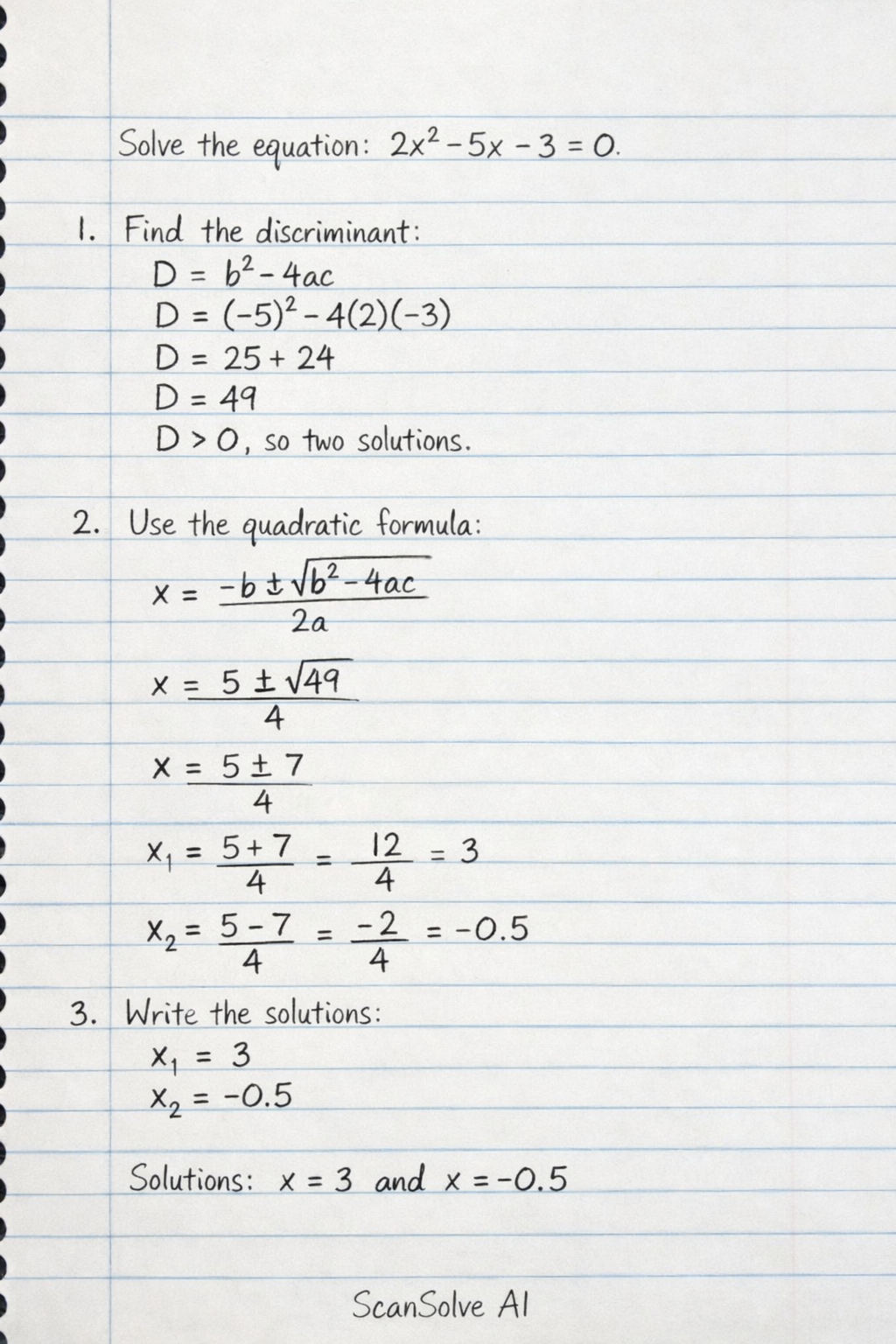 Handwritten step-by-step solution preview