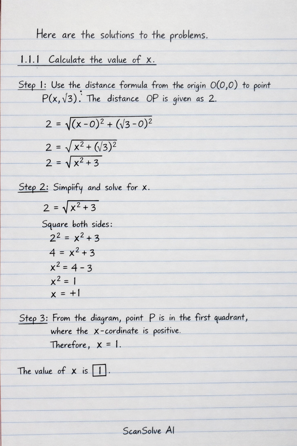 Handwritten step-by-step solution preview