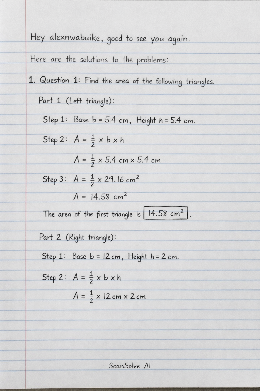 Handwritten step-by-step solution preview