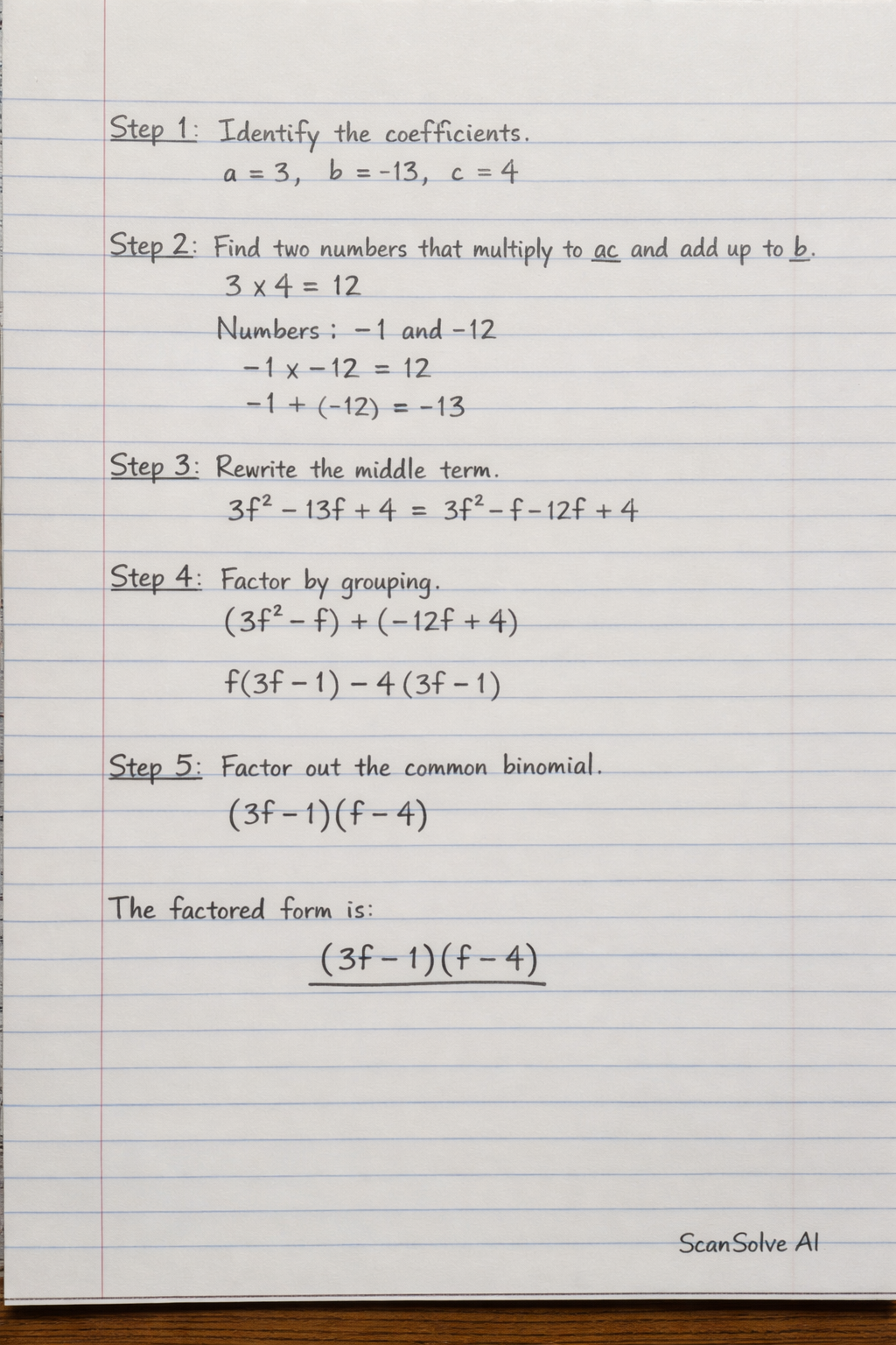 Handwritten step-by-step solution preview