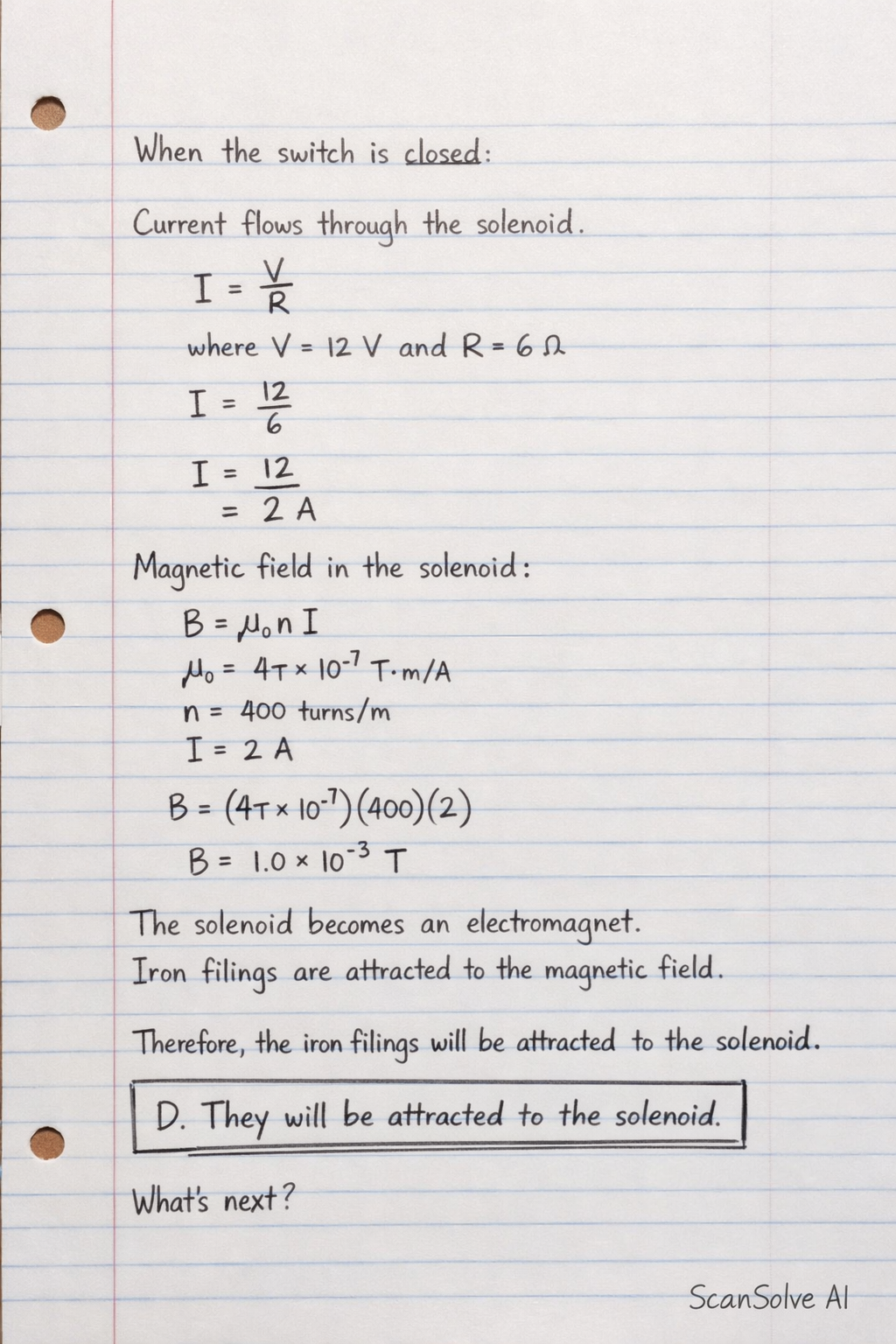 Handwritten step-by-step solution preview