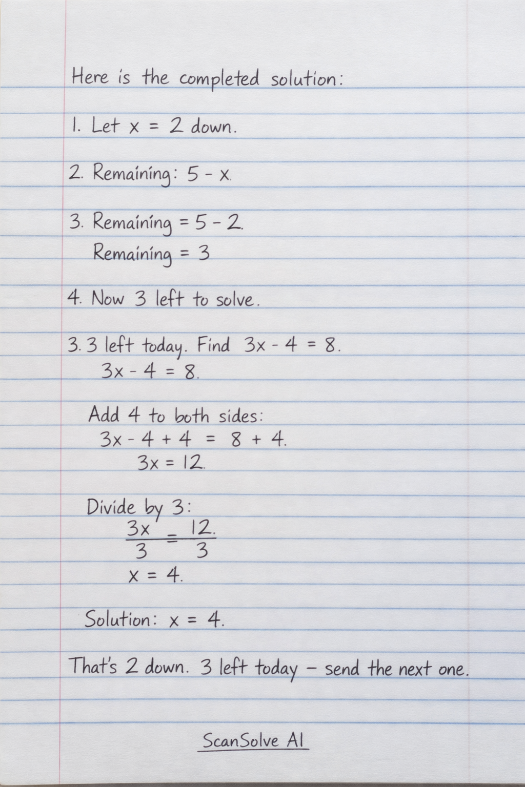 Handwritten step-by-step solution preview