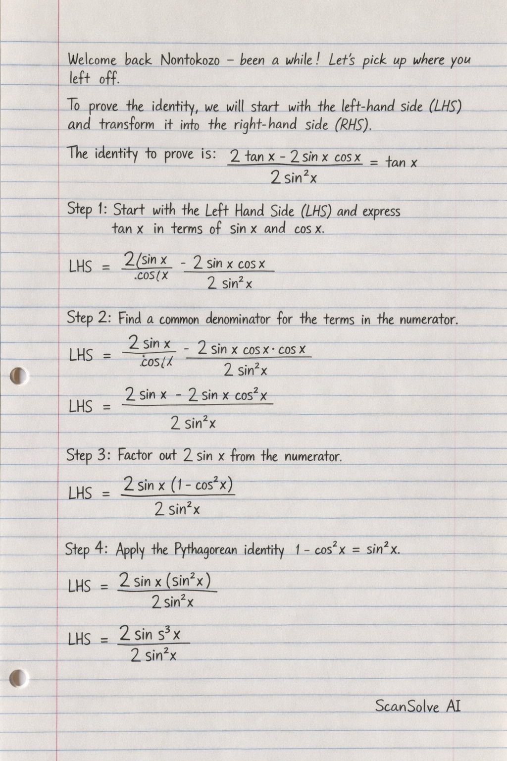 Handwritten step-by-step solution preview