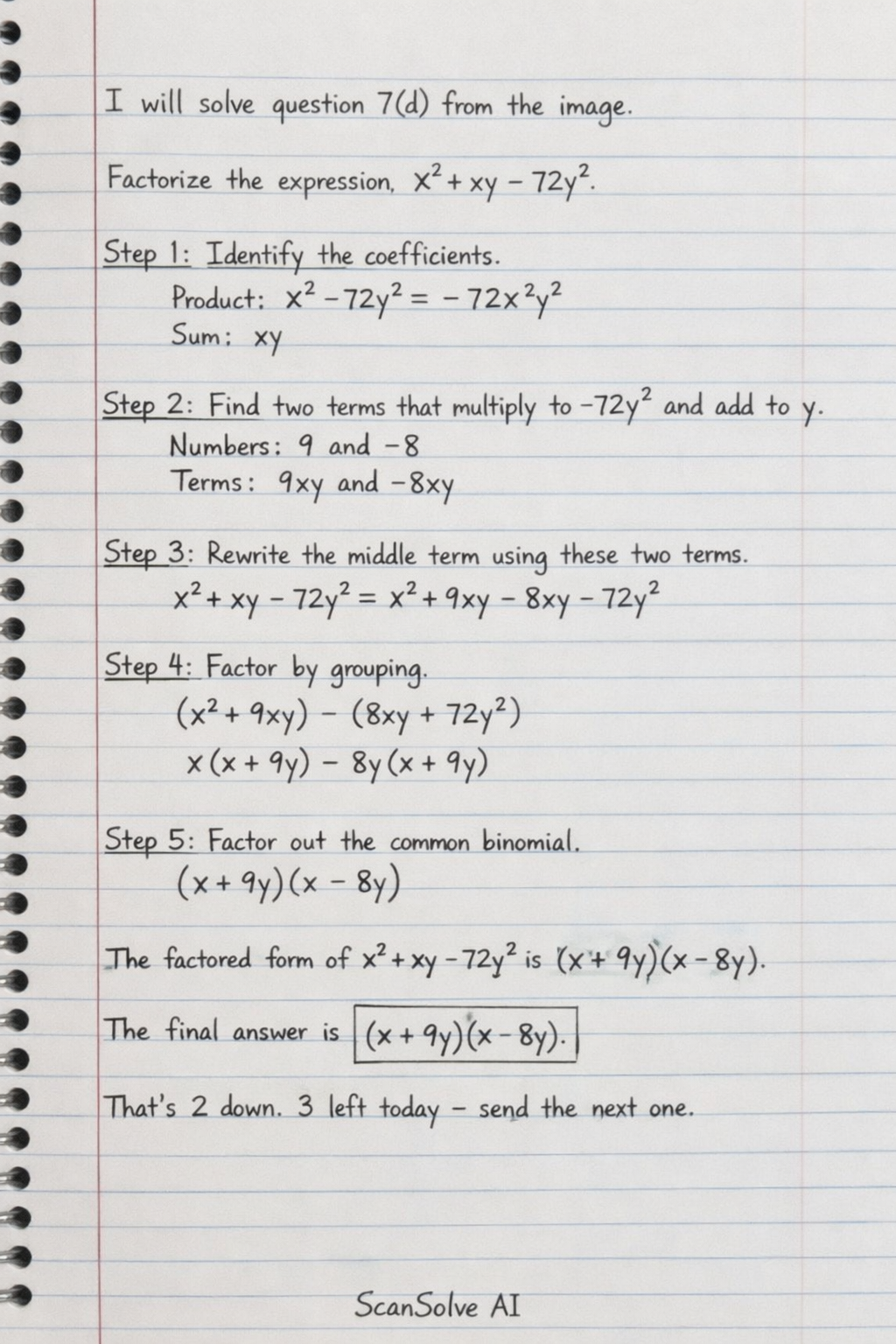 Handwritten step-by-step solution preview