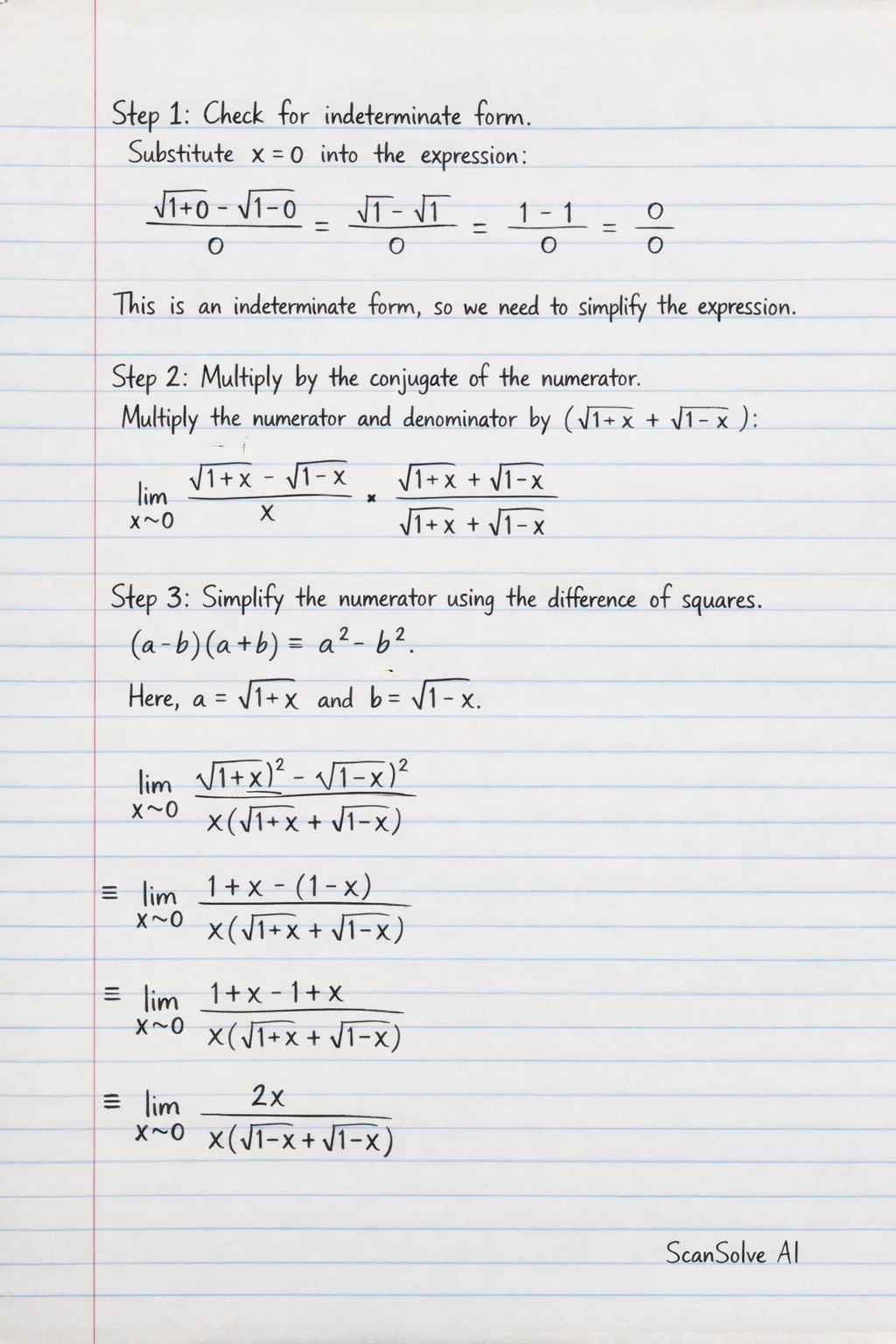 Handwritten step-by-step solution preview