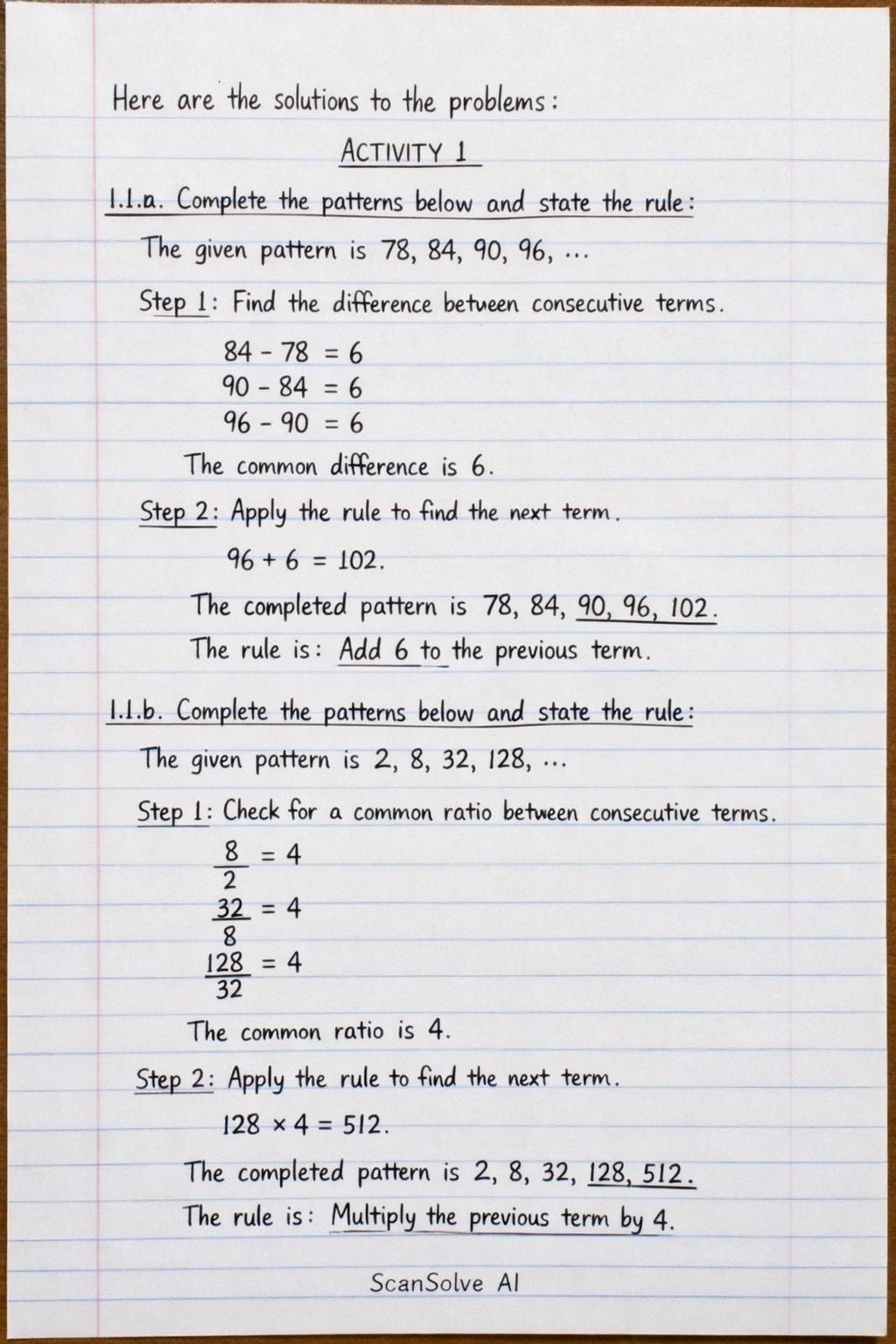 Handwritten step-by-step solution preview