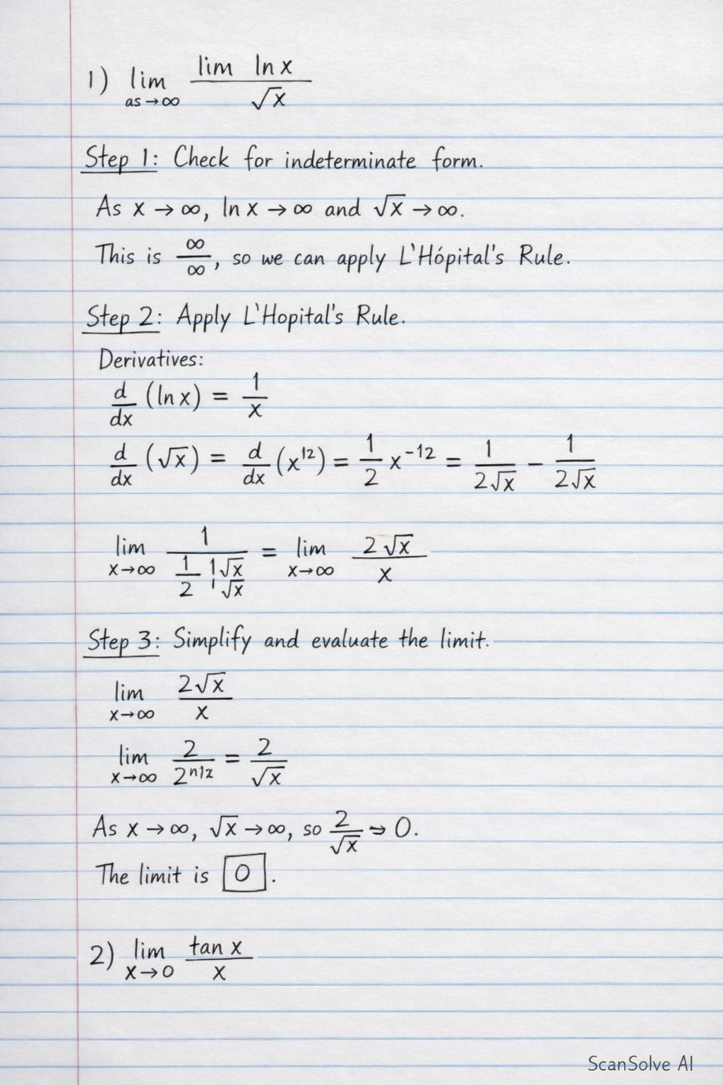 Handwritten step-by-step solution preview