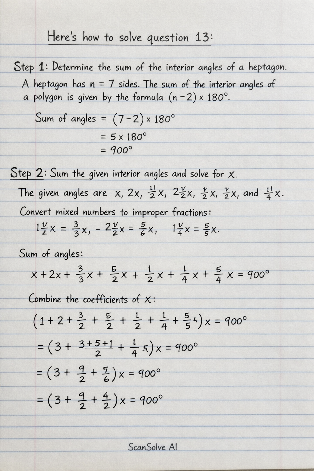 Handwritten step-by-step solution preview
