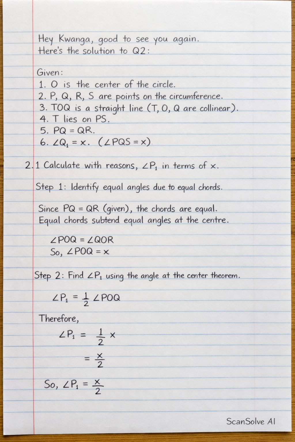 Handwritten step-by-step solution preview