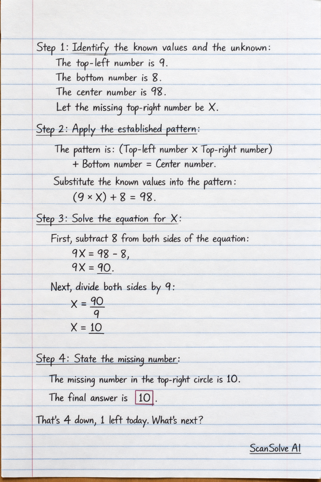 Handwritten step-by-step solution preview