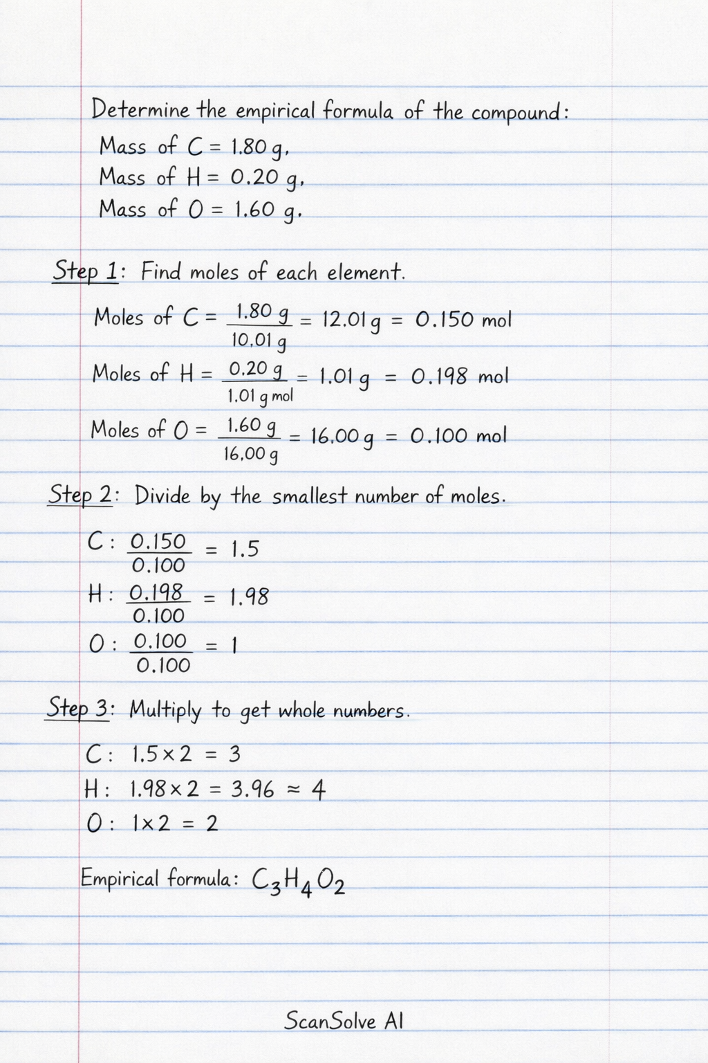 Handwritten step-by-step solution preview