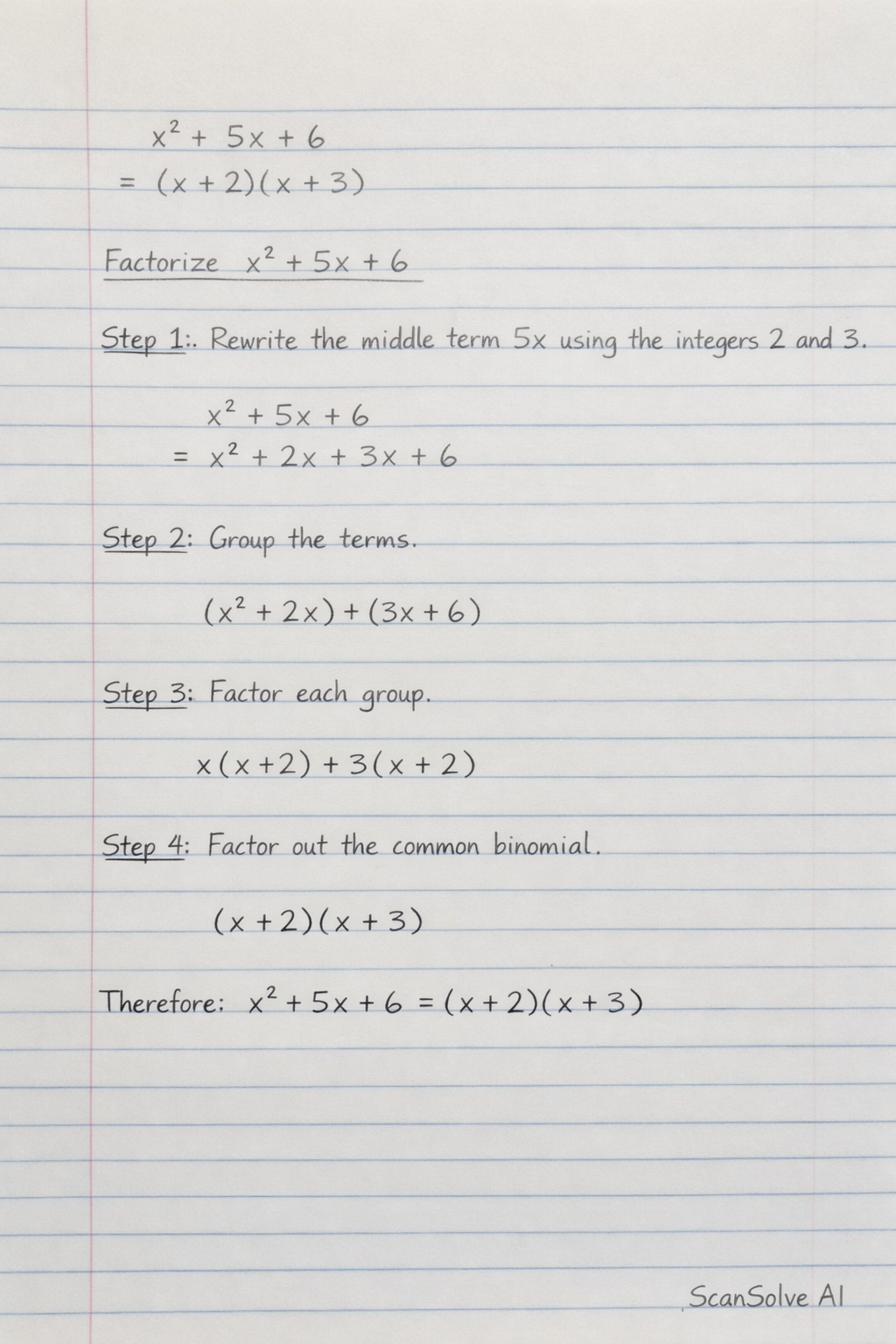 Handwritten step-by-step solution preview