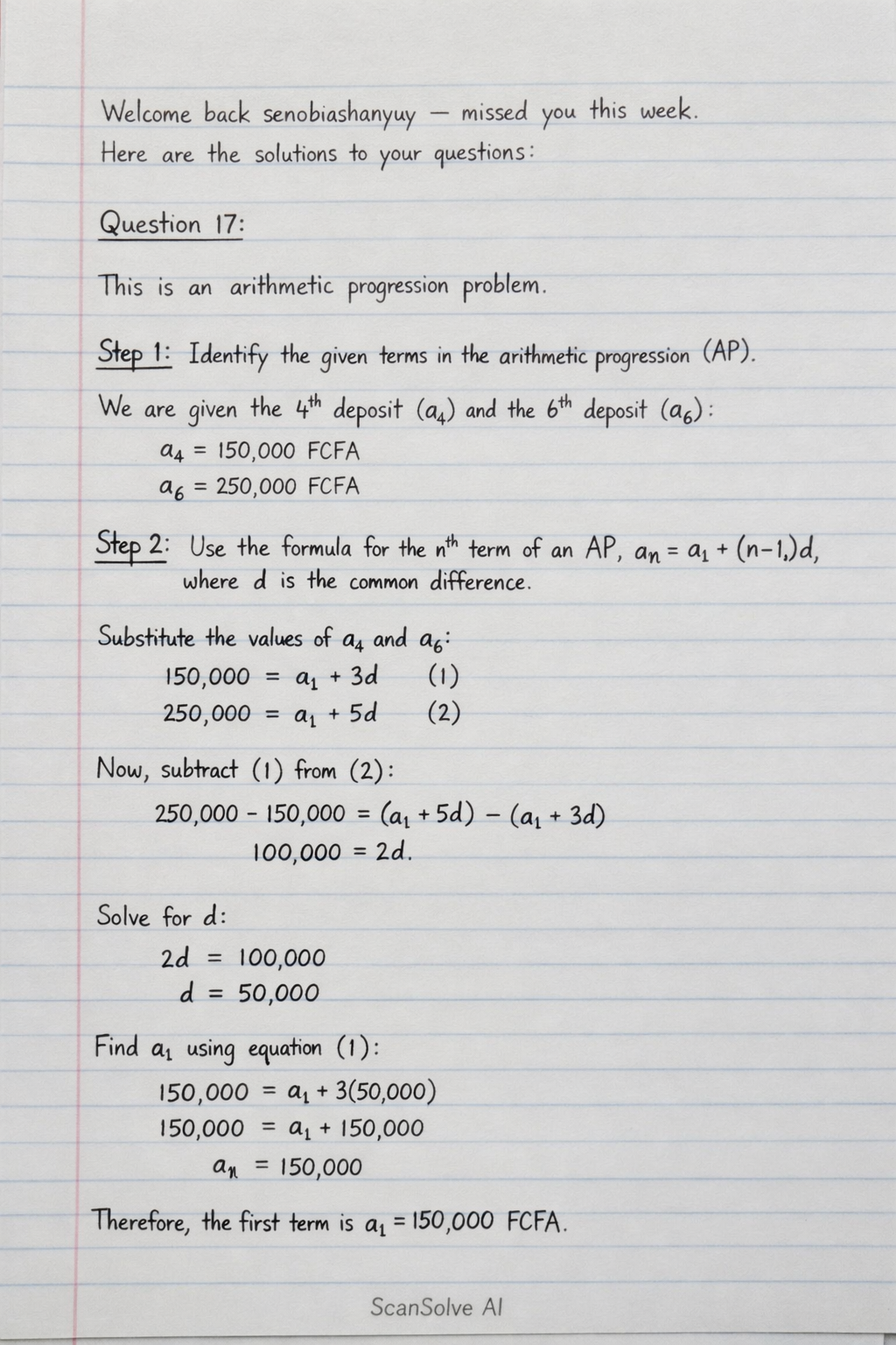 Handwritten step-by-step solution preview