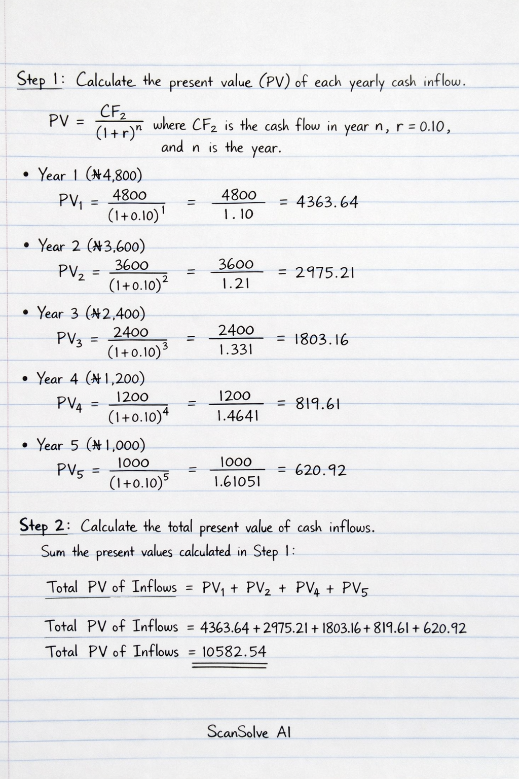 Handwritten step-by-step solution preview
