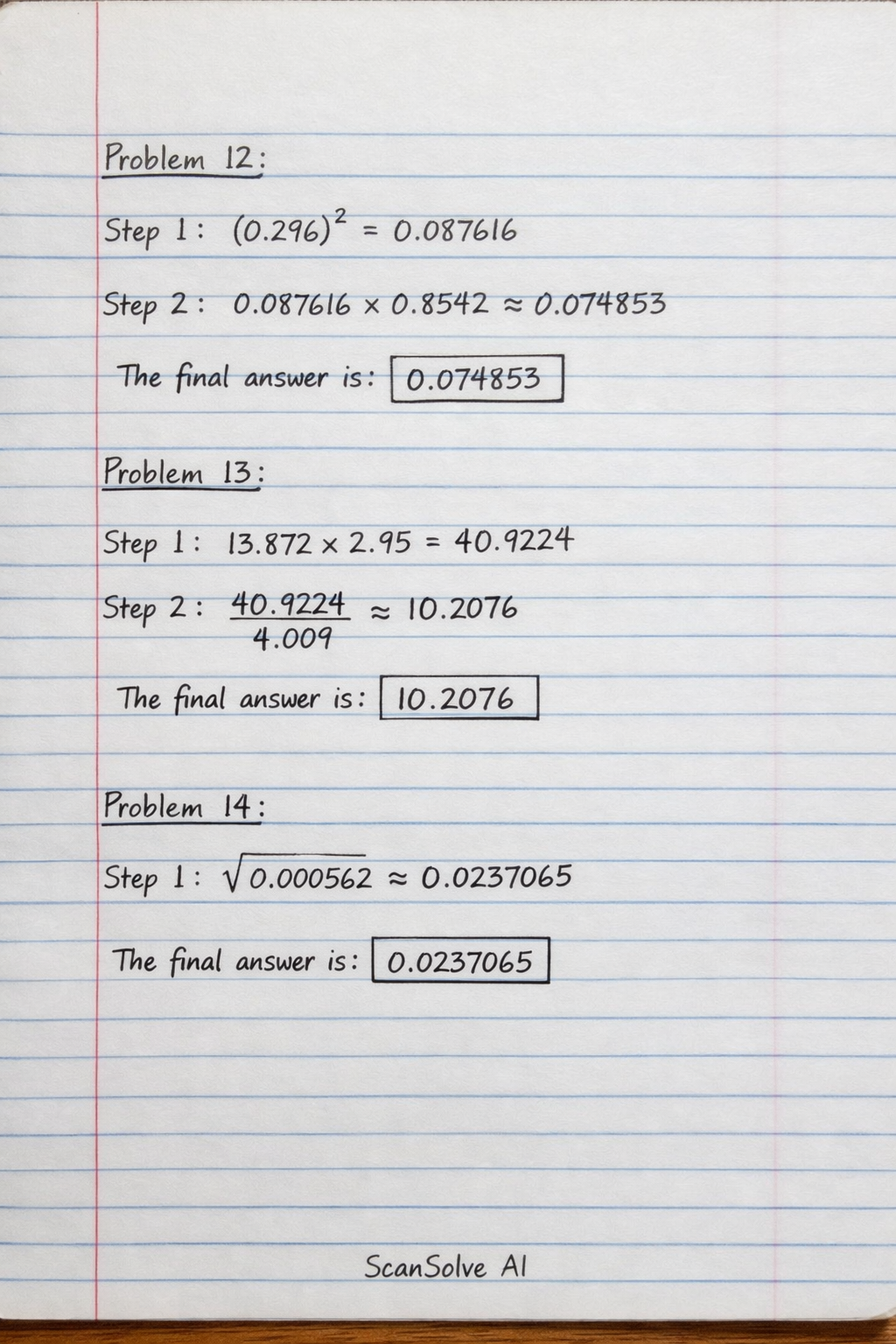 Handwritten step-by-step solution preview