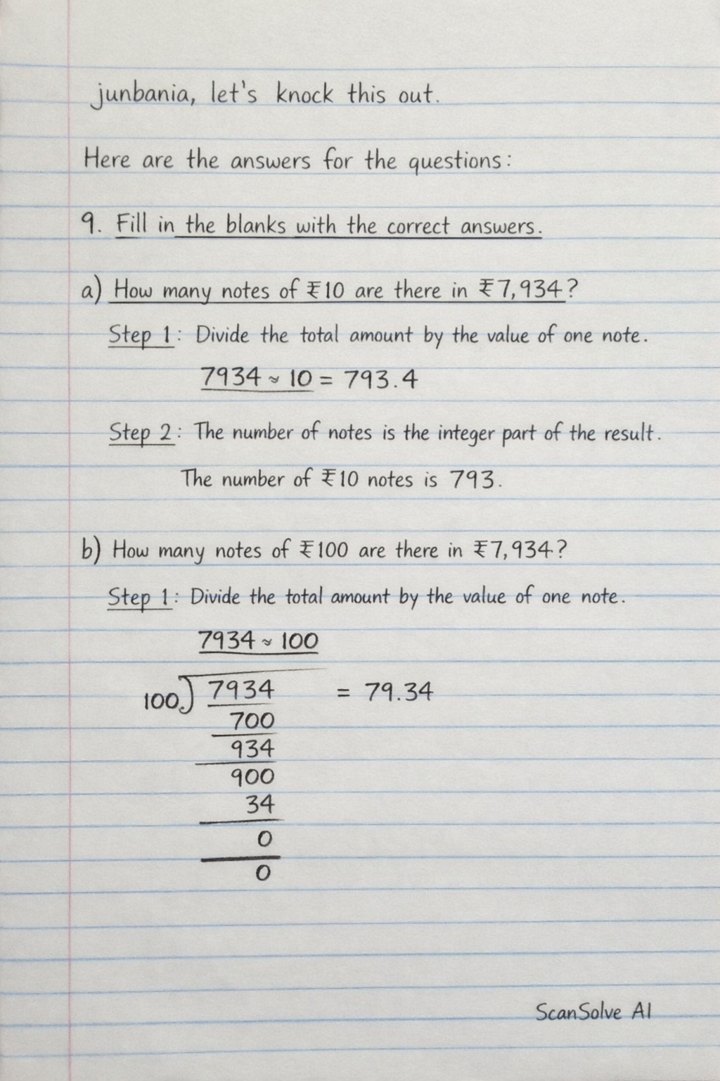 Handwritten step-by-step solution preview