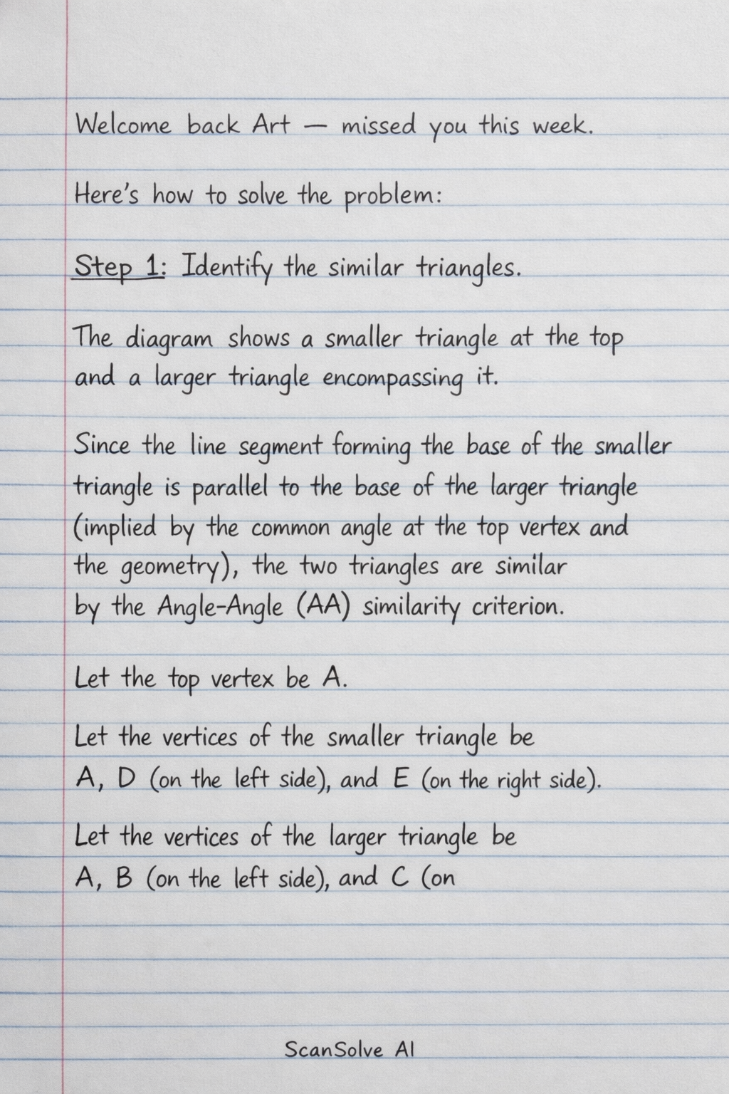 Handwritten step-by-step solution preview