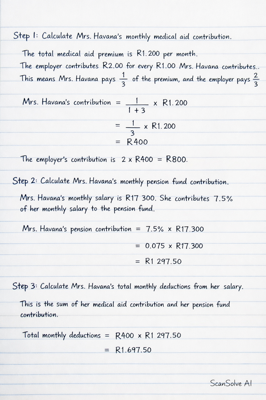 Handwritten step-by-step solution preview