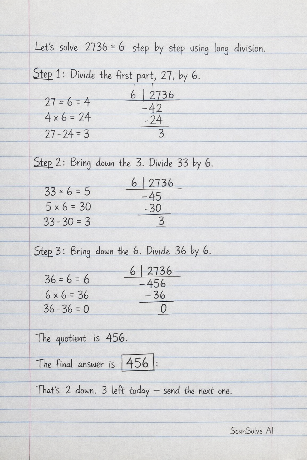 Handwritten step-by-step solution preview