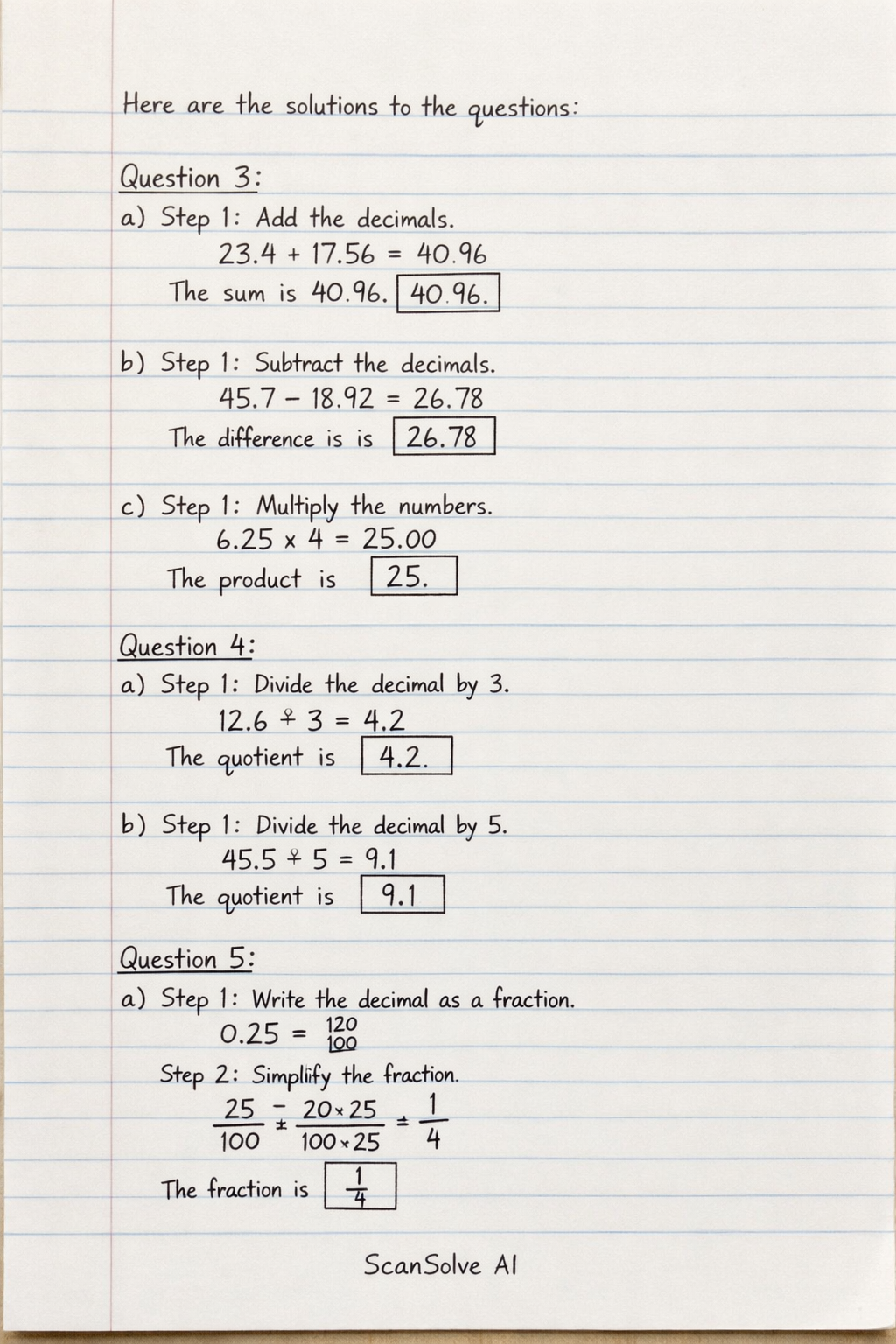 Handwritten step-by-step solution preview