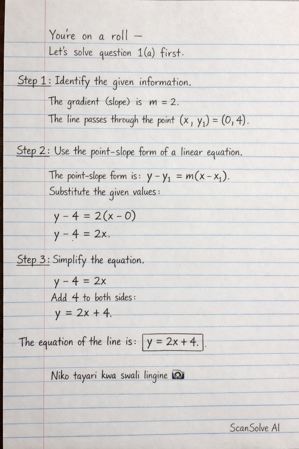 Handwritten step-by-step solution preview