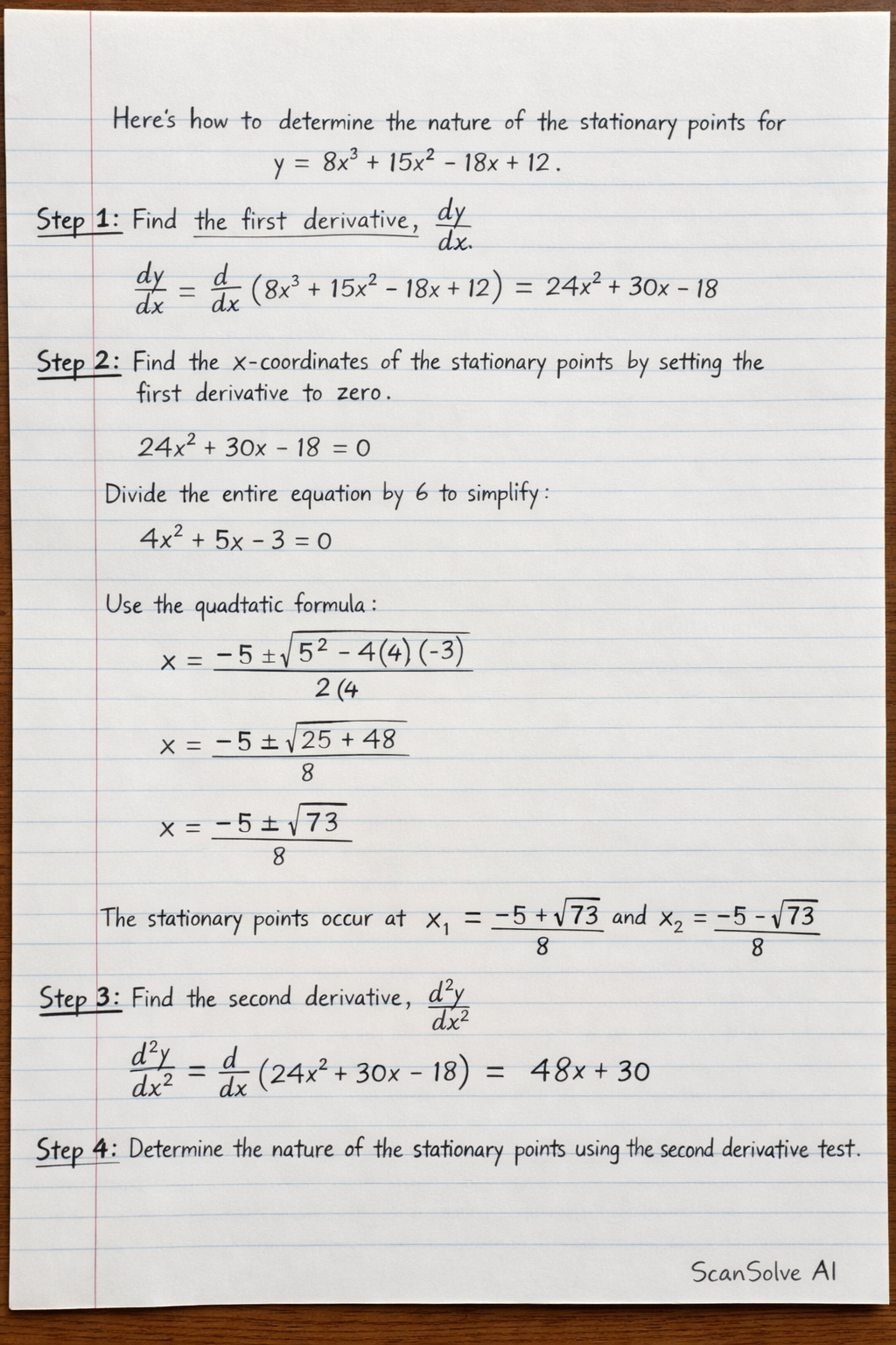 Handwritten step-by-step solution preview