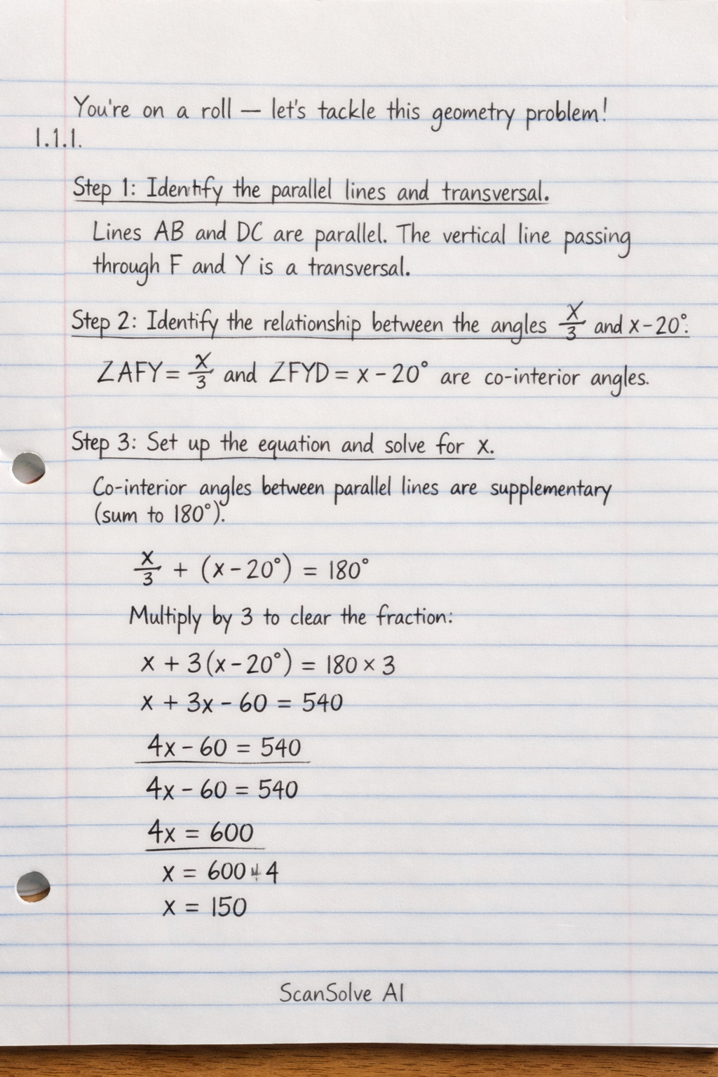 Handwritten step-by-step solution preview