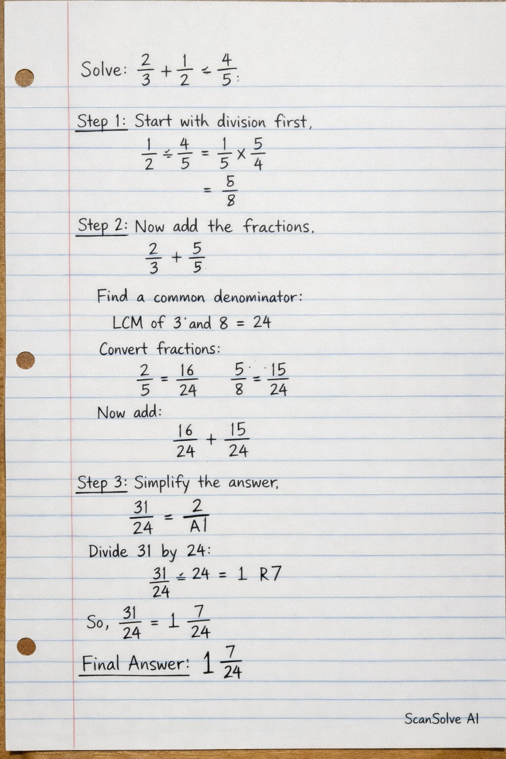 Handwritten step-by-step solution preview