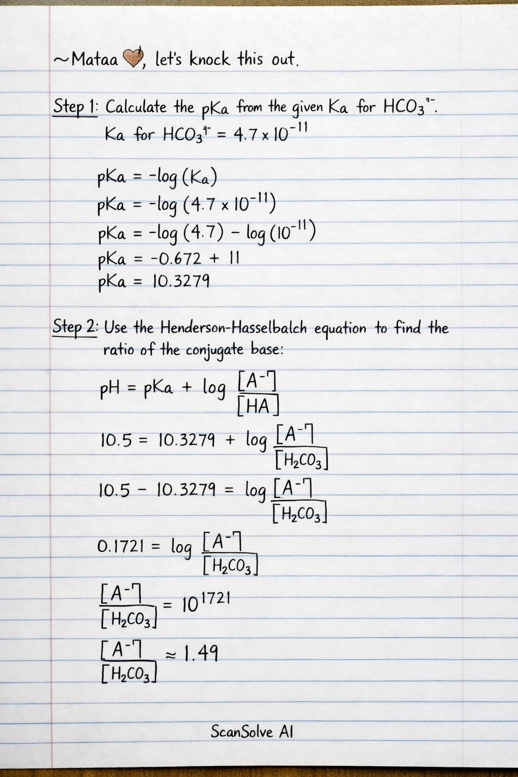 Handwritten step-by-step solution preview