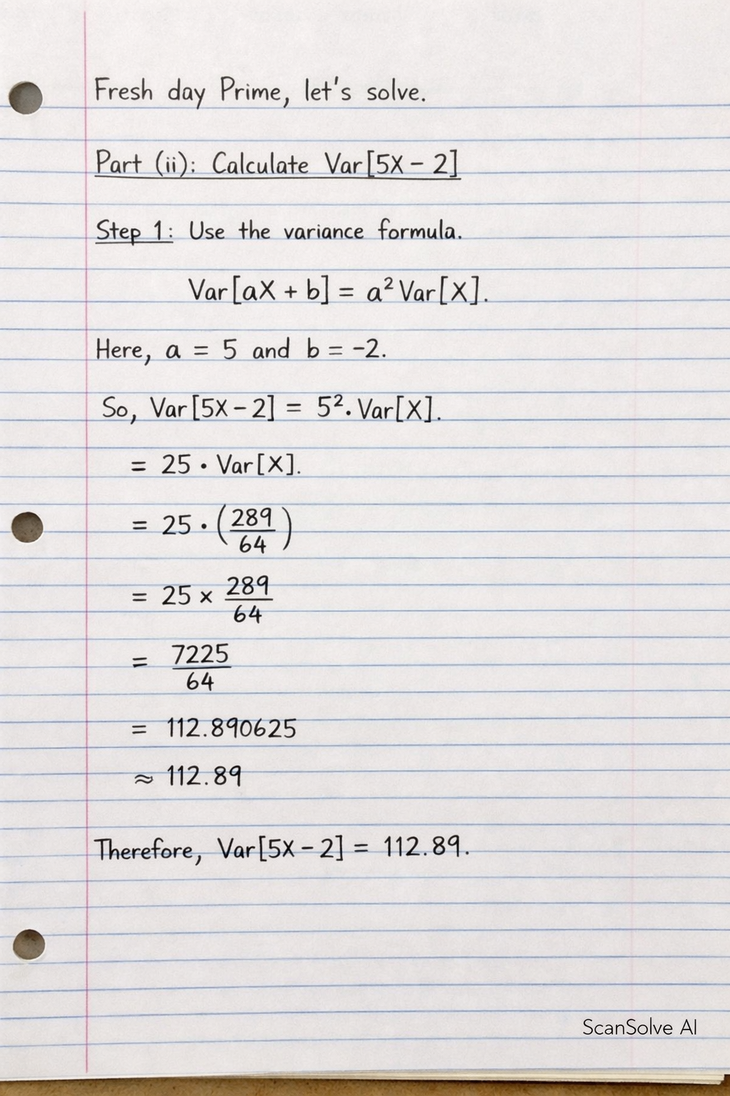 Handwritten step-by-step solution preview