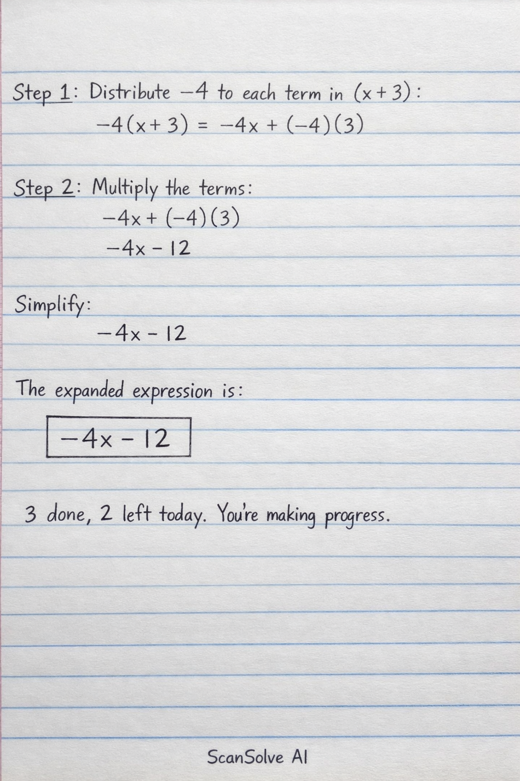 Handwritten step-by-step solution preview