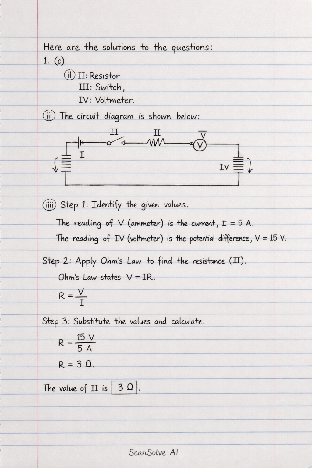 Handwritten step-by-step solution preview