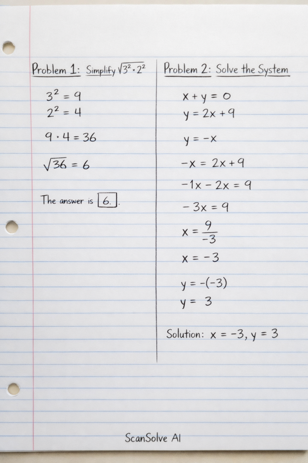 Handwritten step-by-step solution preview