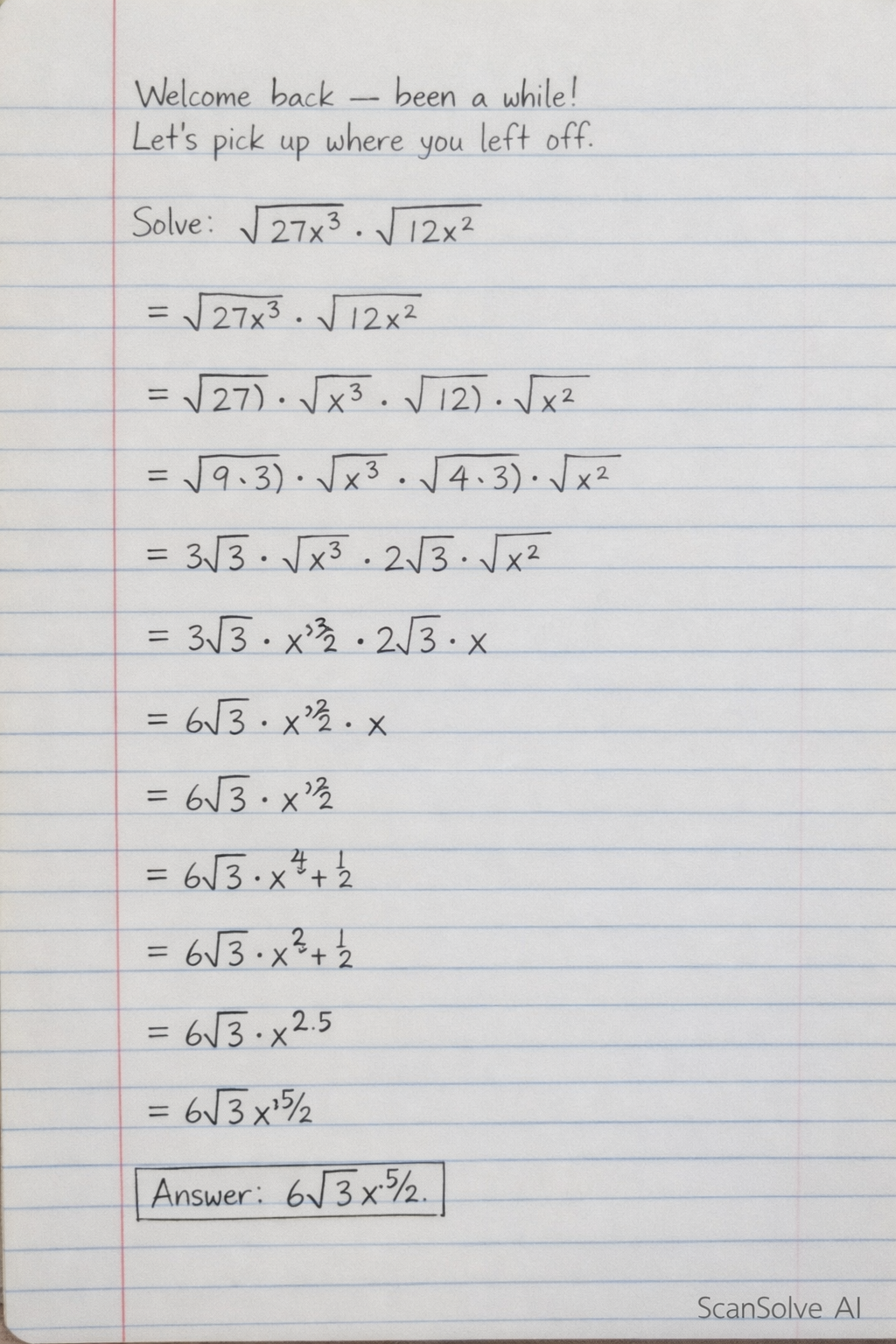 Handwritten step-by-step solution preview