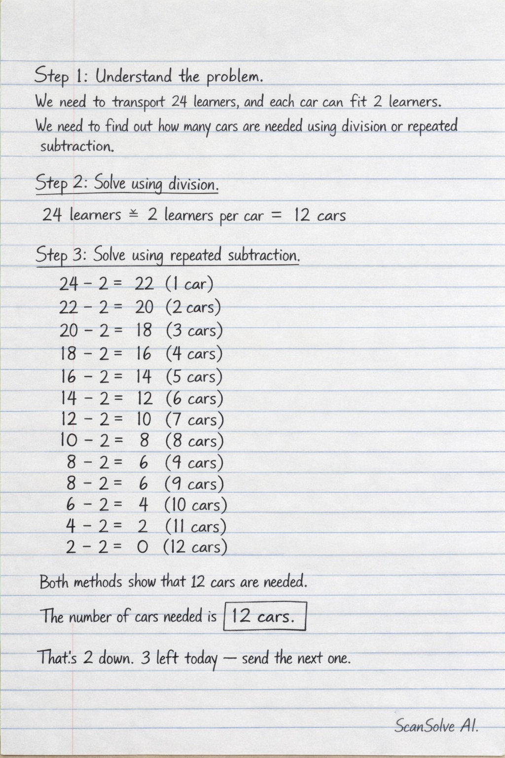 Handwritten step-by-step solution preview
