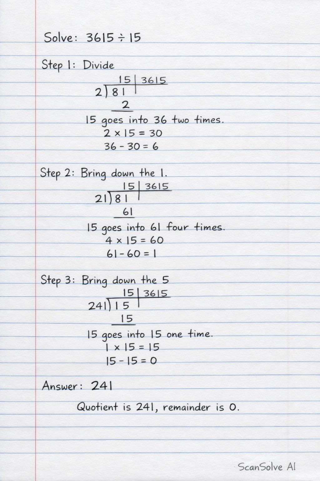 Handwritten step-by-step solution preview