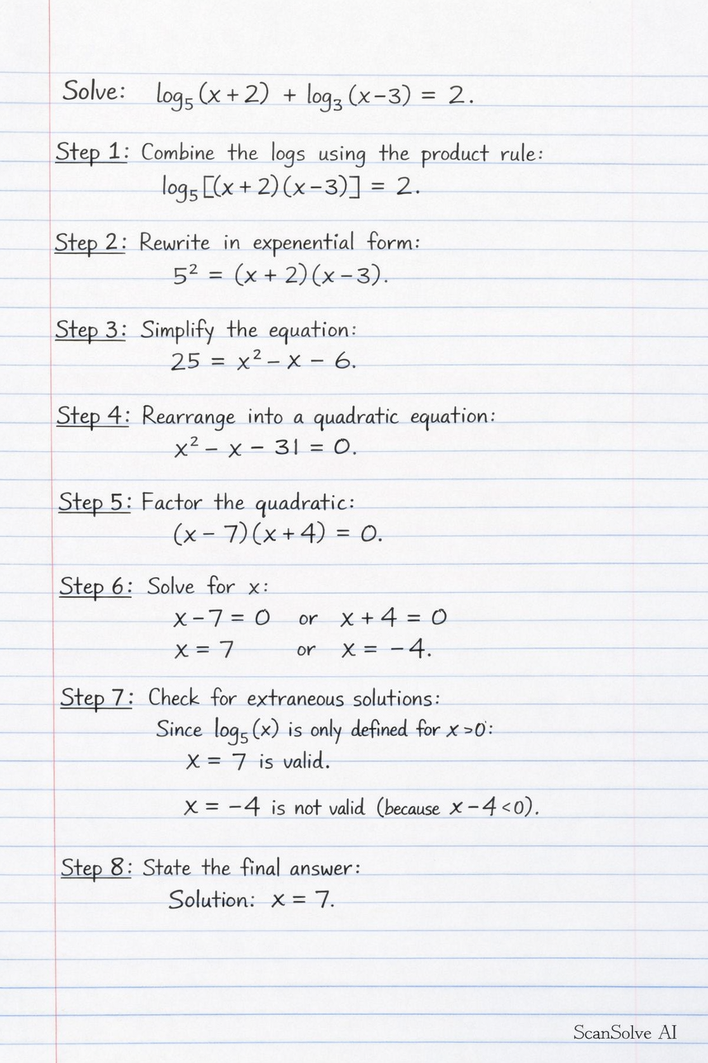 Handwritten step-by-step solution preview