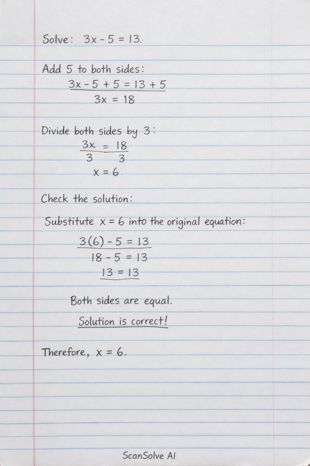 Handwritten step-by-step solution preview