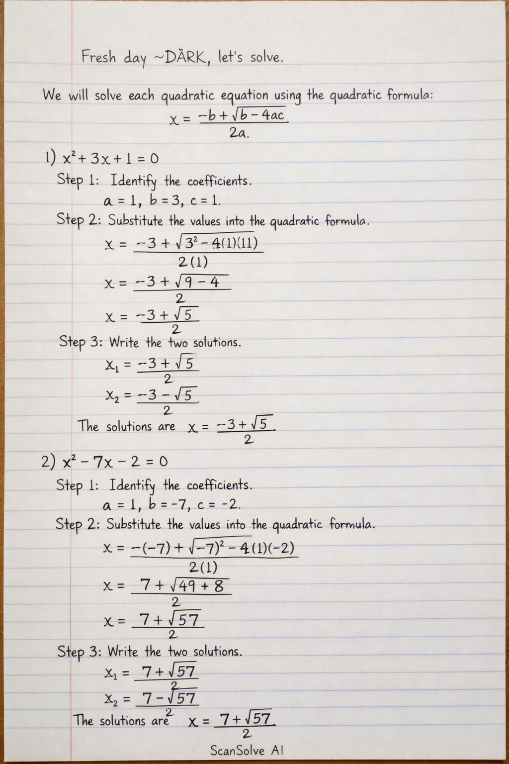 Handwritten step-by-step solution preview