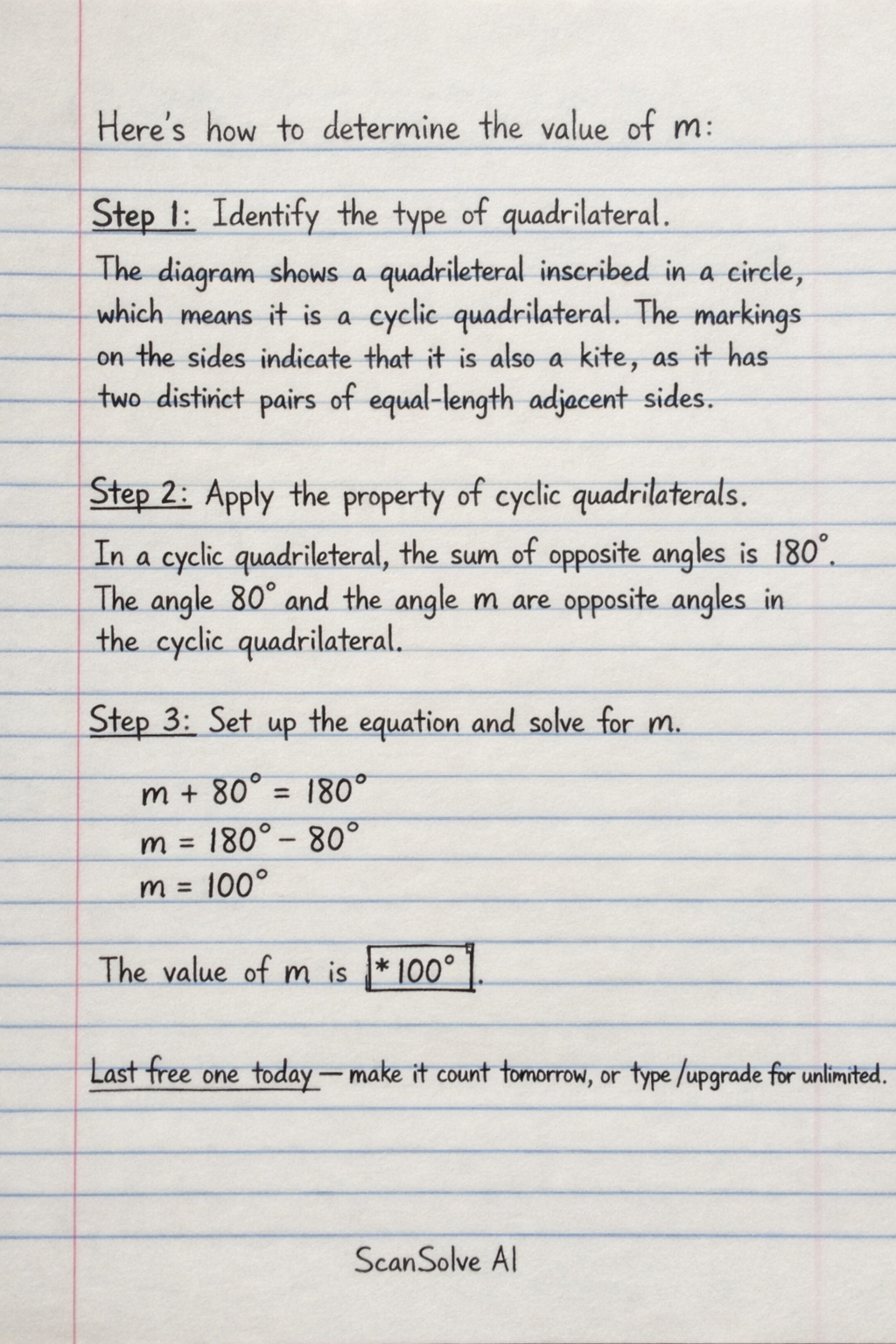 Handwritten step-by-step solution preview