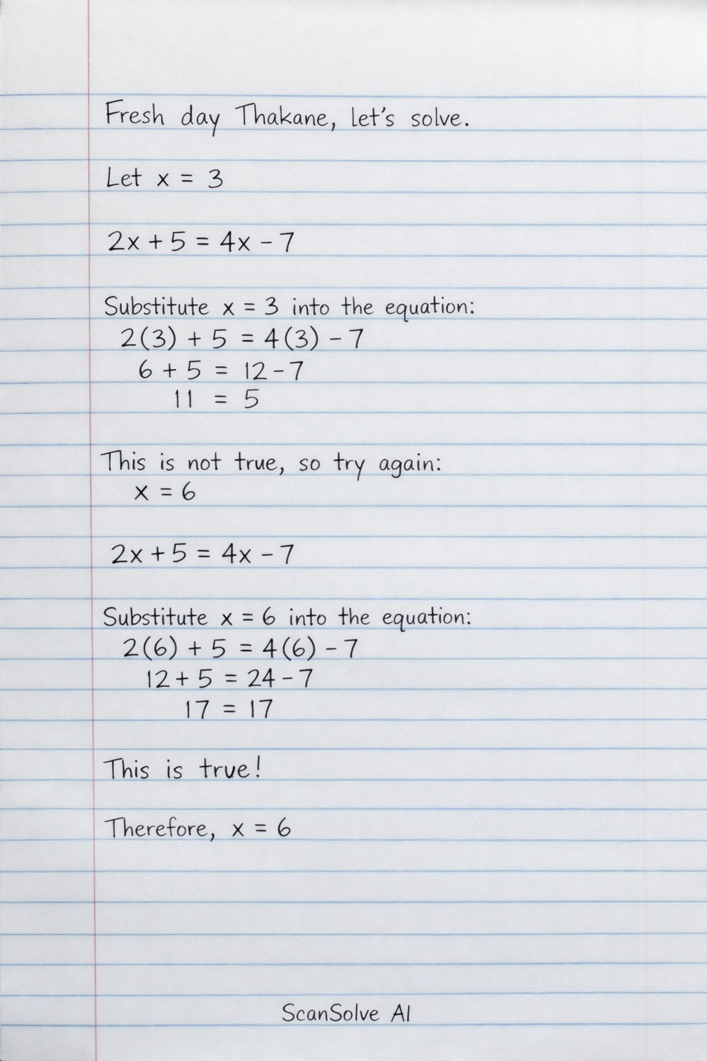 Handwritten step-by-step solution preview