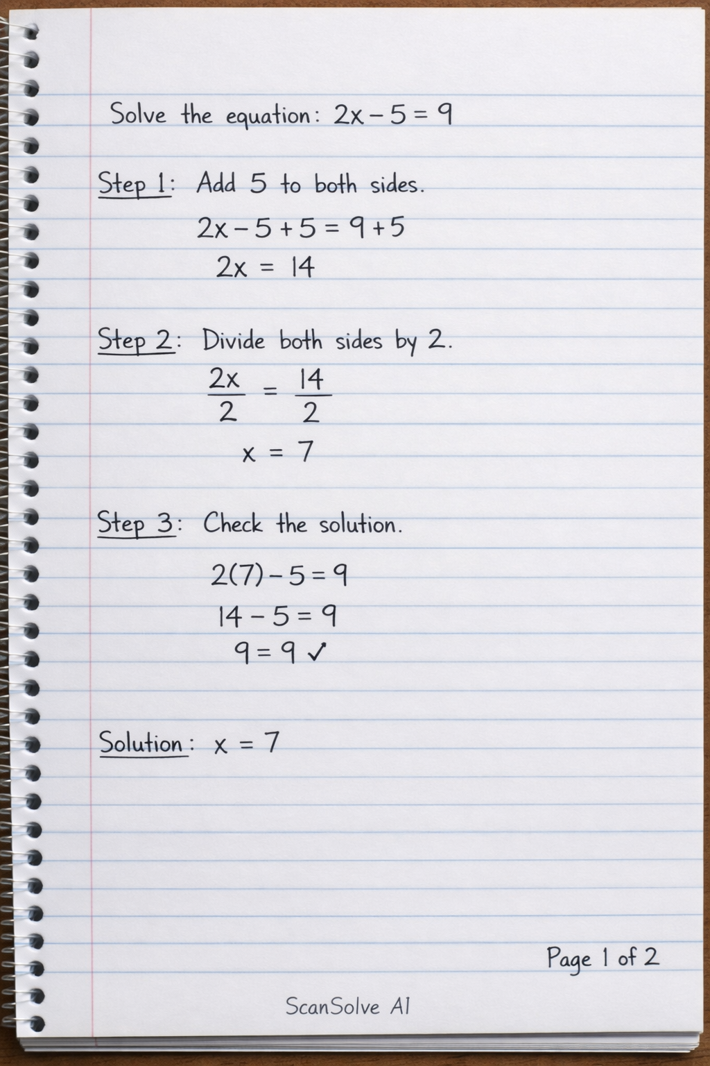 Handwritten step-by-step solution preview