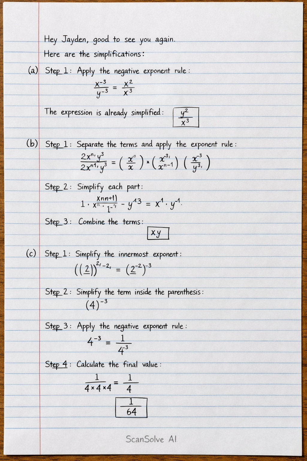 Handwritten step-by-step solution preview